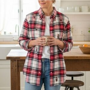 NWT Polo Ralph Lauren S Old Money Academia Vintage Bear Plaid Button Down Shirt